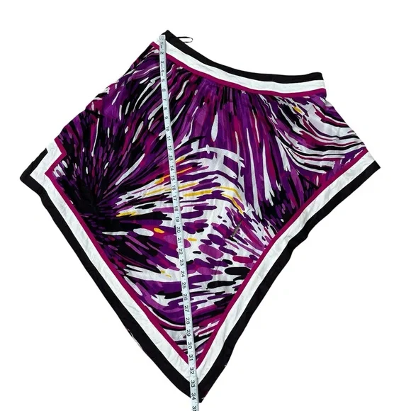 Y2K Vintage Bebe Silk Purple Black Abstract One Shoulder Print Top Blouse Large - Picture 3 of 4